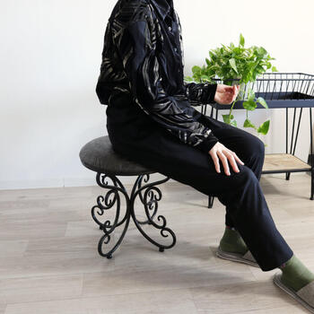 アンティーク調 スツール 椅子 花柄 送料無料-8