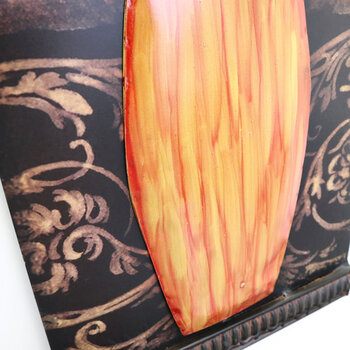 アンティーク調 ウォールパネル 壁掛け オレンジ 送料無料-2