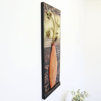 アンティーク調 ウォールパネル 壁掛け オレンジ 送料無料-5