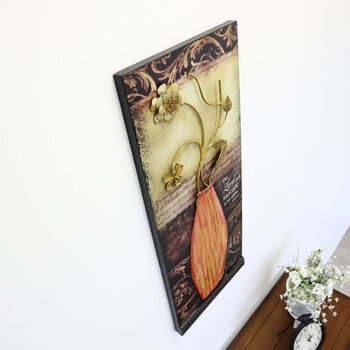 アンティーク調 ウォールパネル 壁掛け オレンジ 送料無料-8