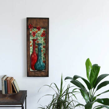 アンティーク調 ウォールパネル 壁掛け レッド＆ブルー 送料無料-9