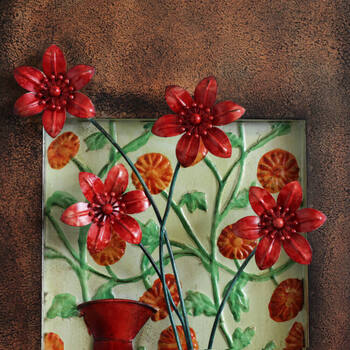 アンティーク調 ウォールパネル 壁掛け レッド＆ブルー 送料無料-3