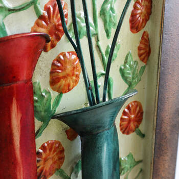 アンティーク調 ウォールパネル 壁掛け レッド＆ブルー 送料無料-4