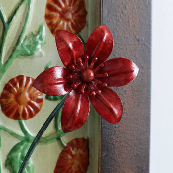 アンティーク調 ウォールパネル 壁掛け レッド＆ブルー 送料無料-5