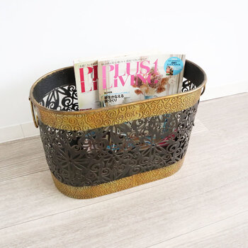 アンティーク調 アイアンマガジンラック ダストボックス 送料無料-6