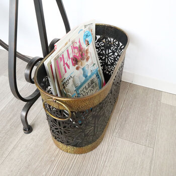 アンティーク調 アイアンマガジンラック ダストボックス 送料無料-7