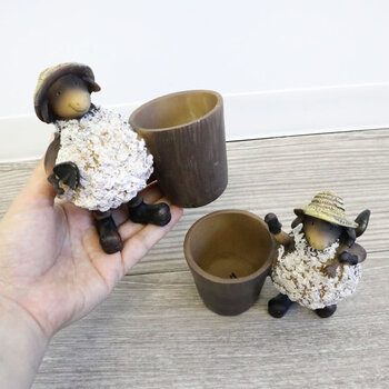 ディスプレイとしてかわいい ミニプランター ヒツジ 2SET 送料無料-5