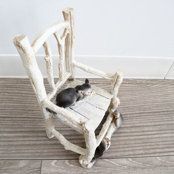 ディスプレイとしてかわいい 置物 オブジェ 猫＆チェアー 送料無料-1