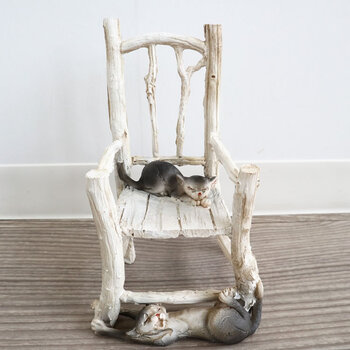 ディスプレイとしてかわいい 置物 オブジェ 猫＆チェアー 送料無料-2
