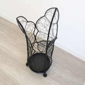 モダンテイスト アイアン傘立て ブラック 送料無料-1