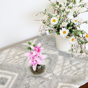 花瓶 モダンテイスト ガラス花瓶 グラスアート ピンクフラワー 造花付き　幅7cm高さ9cm奥行7cm 3個セット 送料無料-8