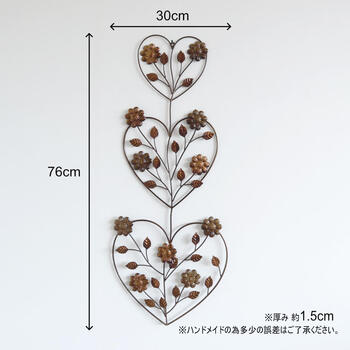 ナチュラル カントリー調 壁飾り 壁掛け ハート 送料無料-5