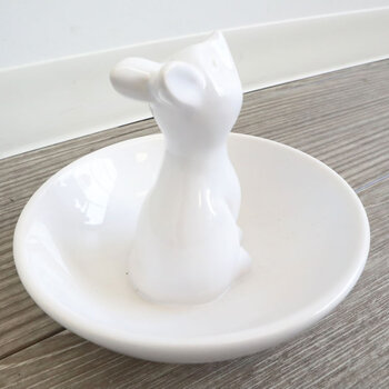 陶器トレイ 小物入れ キツネ 送料無料-3