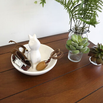 陶器トレイ 小物入れ キツネ 送料無料-8