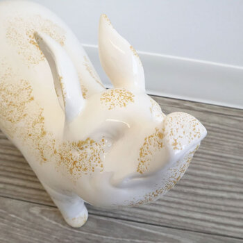 陶器置物 ブタ　とてもかわいい陶器製ブタのオブジェ 送料無料-5