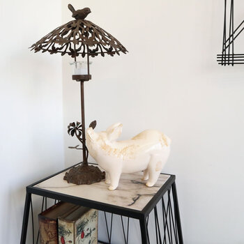 陶器置物 ブタ　とてもかわいい陶器製ブタのオブジェ 送料無料-7