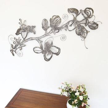 ウォールアート 壁掛け 壁飾り 花　お花モチーフがお洒落な大き目アイアン製壁飾り 送料無料-9