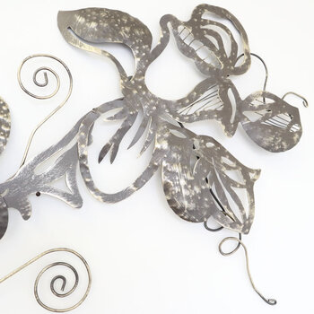 ウォールアート 壁掛け 壁飾り 花　お花モチーフがお洒落な大き目アイアン製壁飾り 送料無料-1