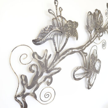 ウォールアート 壁掛け 壁飾り 花　お花モチーフがお洒落な大き目アイアン製壁飾り 送料無料-2