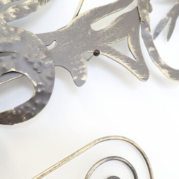 ウォールアート 壁掛け 壁飾り 花　お花モチーフがお洒落な大き目アイアン製壁飾り 送料無料-3