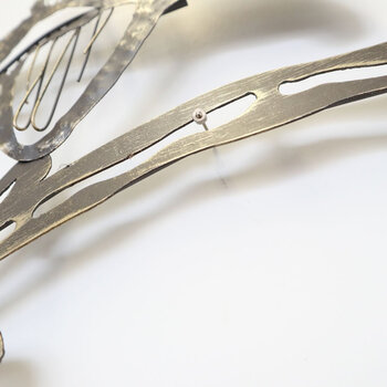 ウォールアート 壁掛け 壁飾り 花　お花モチーフがお洒落な大き目アイアン製壁飾り 送料無料-4