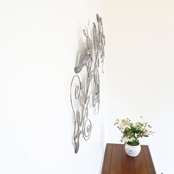 ウォールアート 壁掛け 壁飾り 花　お花モチーフがお洒落な大き目アイアン製壁飾り 送料無料-5