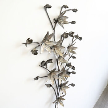 ウォールアート 壁掛け 壁飾り 花 アンティーク調のアイアンウォールアート 送料無料-1