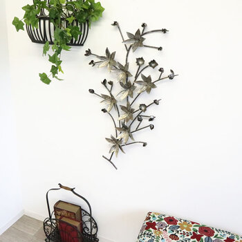 ウォールアート 壁掛け 壁飾り 花 アンティーク調のアイアンウォールアート 送料無料-8