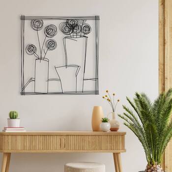 ウォールアート 壁掛け 壁飾り 花瓶　モダンテイストのアイアンウォールアート 送料無料-9