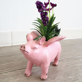 置物 ブタエンジェル アレンジフラワー 送料無料-1