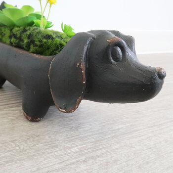 置物 犬 ダックスフンド アレンジフラワー 送料無料-2