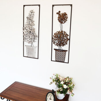 ウォールアートパネル 壁掛け 壁飾り アンティークブラウン 送料無料-9