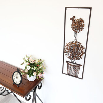 ウォールアートパネル 壁掛け 壁飾り アンティークブラウン 送料無料-7