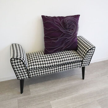 肌触りの良い逸品 スクエアローズクッション パープル 送料無料-8