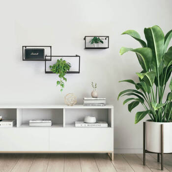 アンティーク調 壁掛けディスプレイシェルフ 四角型 3個セット 送料無料-9