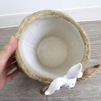 鉢カバー プランター うさぎ L　小さなうさぎが中から覗いているかわいいプランター 送料無料-5