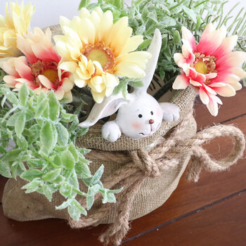 鉢カバー プランター うさぎ L　小さなうさぎが中から覗いているかわいいプランター 送料無料-8