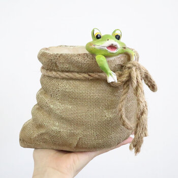 鉢カバー プランター カエル L 送料無料-6