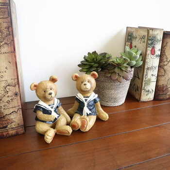 置物 クマ 2個SET　服を着たクマがとてもかわいい置物（ 送料無料-7