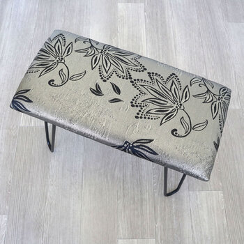 モダンスツール ベンチ 椅子 シルバー＆ゴールド 送料無料-2