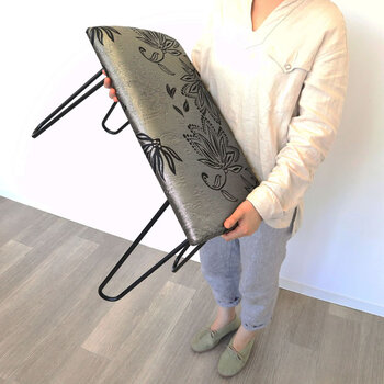 モダンスツール ベンチ 椅子 シルバー＆ゴールド 送料無料-6