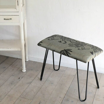 モダンスツール ベンチ 椅子 シルバー＆ゴールド 送料無料-8