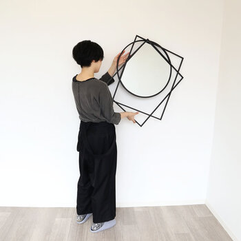 モダンテイスト ウォールアートアイアンミラー 鏡 壁飾り 送料無料-6