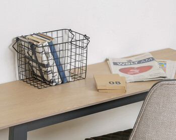 スタッキング ワイヤーバスケット 26x18x18cm 6個セット 送料無料-11