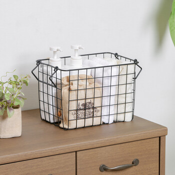 スタッキング ワイヤーバスケット 26x18x18cm 6個セット 送料無料-12