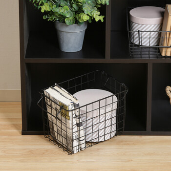 スタッキング ワイヤーバスケット 26x18x18cm 6個セット 送料無料-14