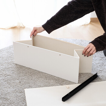 KDファブリックチェスト クレオ 3段*2列 WH*BR 送料無料-3