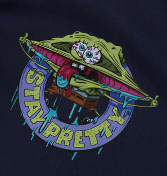 大きいサイズ SPONGEBOB ダンボールニットプリントフルジップパーカー 3L 4L 5L 6L ネイビー ラッピング可 送料無料 即日発送-3