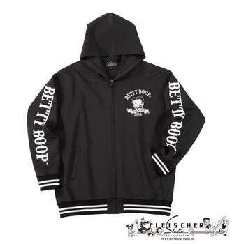 大きいサイズ BETTY BOOP ダンボールニットフルジップパーカー 3L 4L 5L 6L ブラック ラッピング可 送料無料 即日発送-1