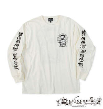 大きいサイズ BETTY BOOP 天竺プリント長袖Tシャツ 3L 4L 5L 6L オフホワイト ラッピング可 送料無料 即日発送-1